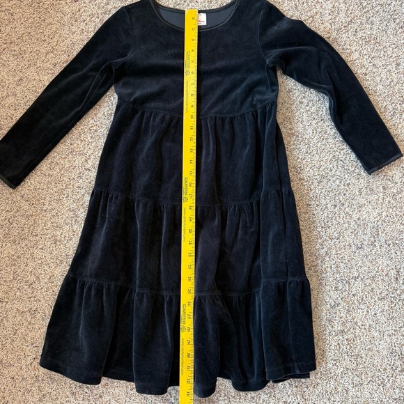Hanna Andersson Girls Black Velvet Tiered Dress Size 130 / 8 - Picture 7 of 10